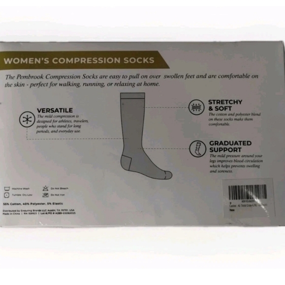 Women's Compression Socks 6 pack. L/XL. Dark Gray - Picture 2 of 4
